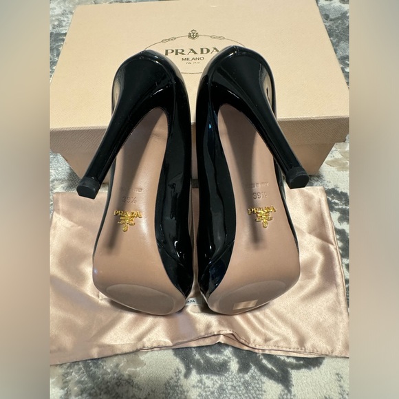 Prada Patent Leather Open Toed Stiletto Heels - Picture 6 of 9